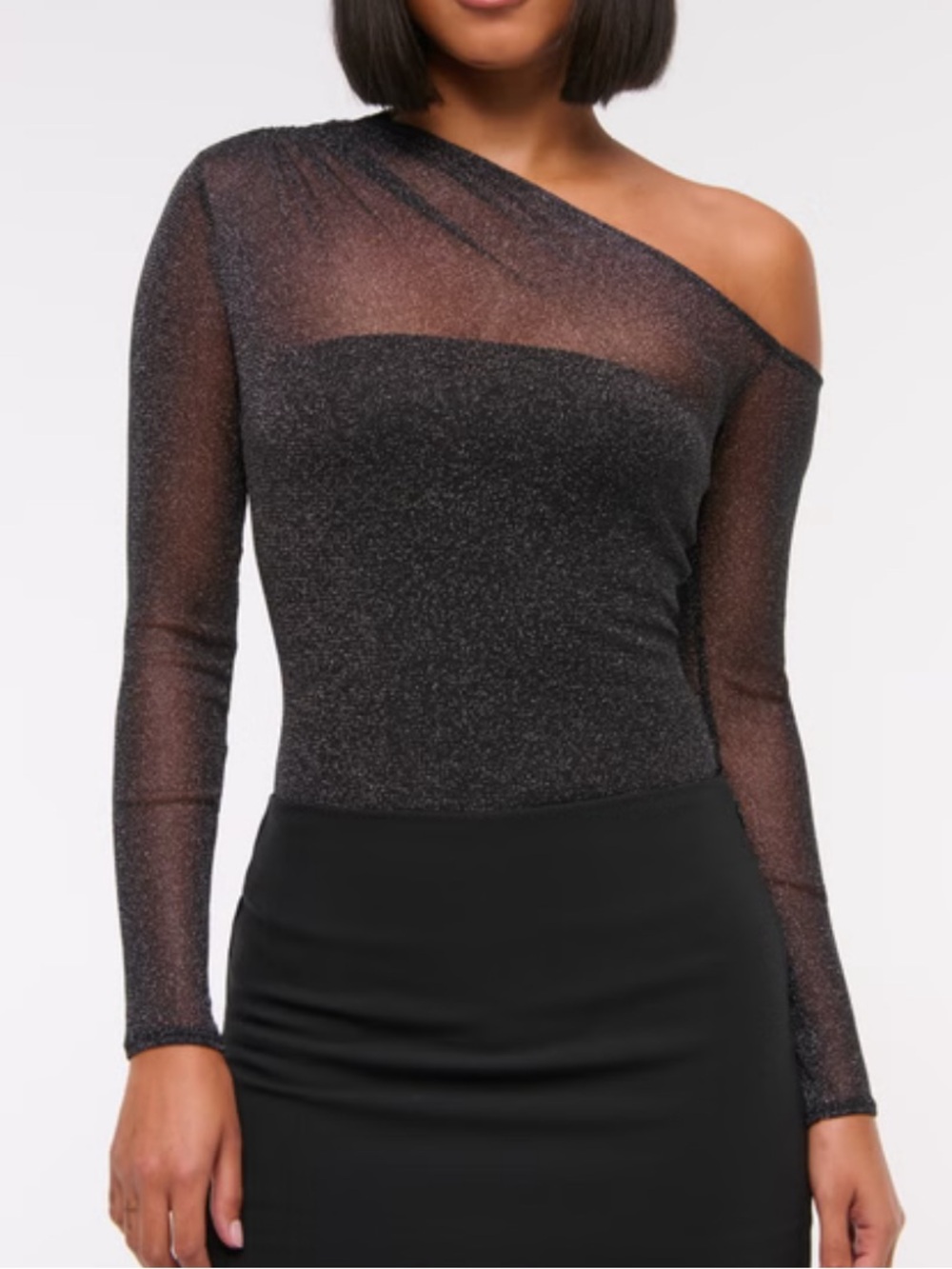 Abercrombie and Fitch mesh sleeved asymmetrical bodysuit